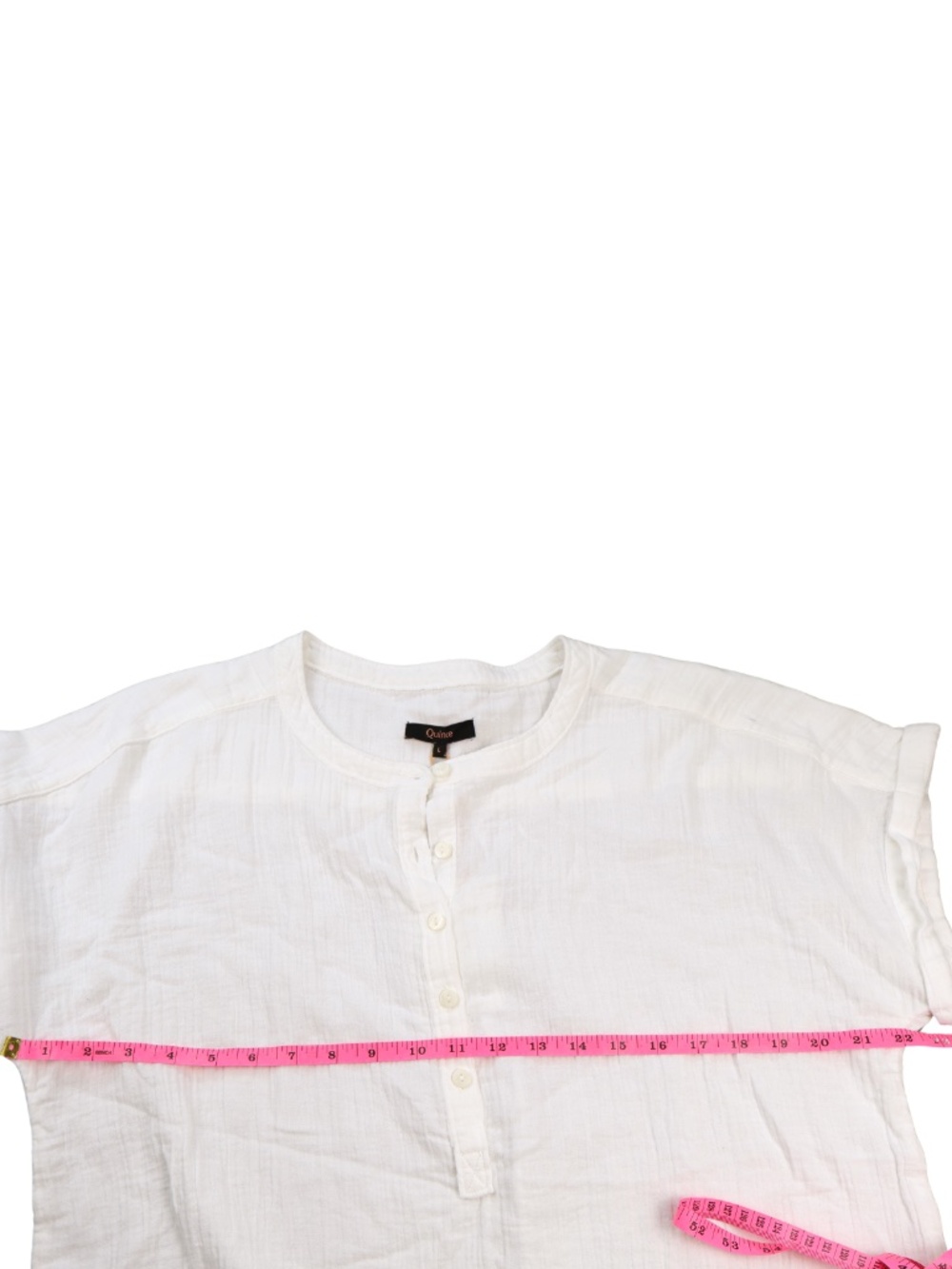 Quince White Organic Cotton Gauze Top Size Large NWT Minimalist Blouse - Picture 4 of 7